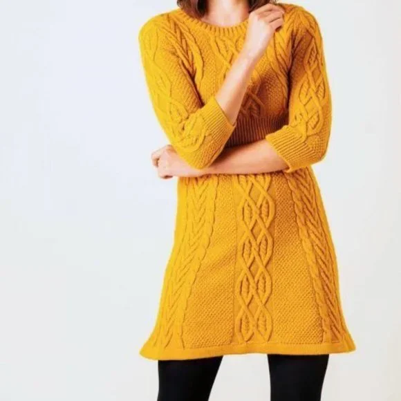 Harkel Dresses | Harkel Knit Happens Yellow Knitted Dress | Color: Yellow | Size: 14 | Drewlala's Closet